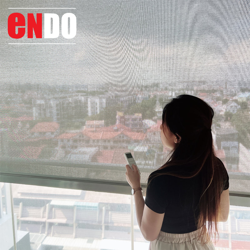 Zip track blinds installed on Singapore HDB balcony