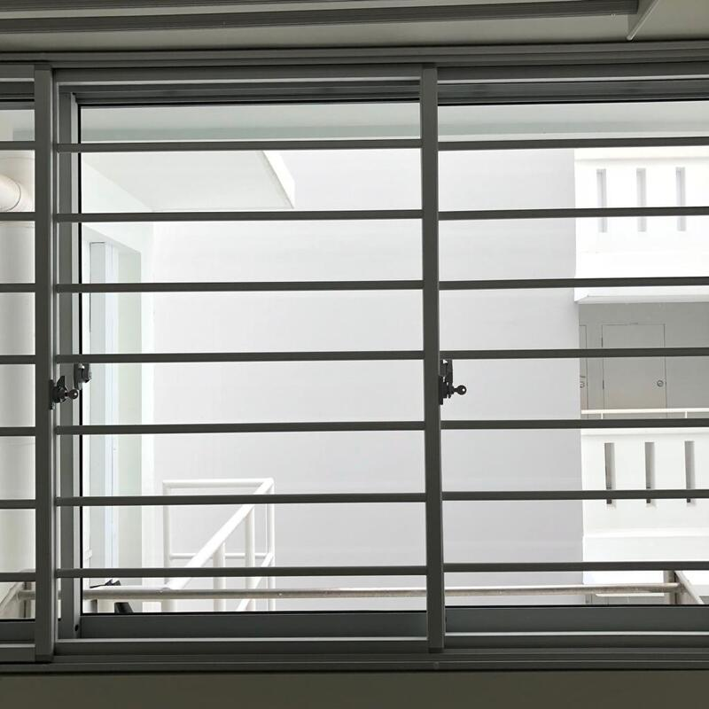 White aluminum window grille