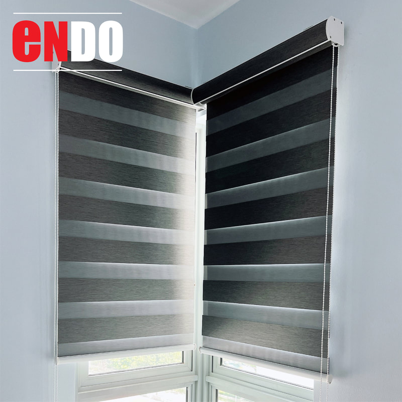 Korean blinds closed mode - opaque stripes aligned for privacy