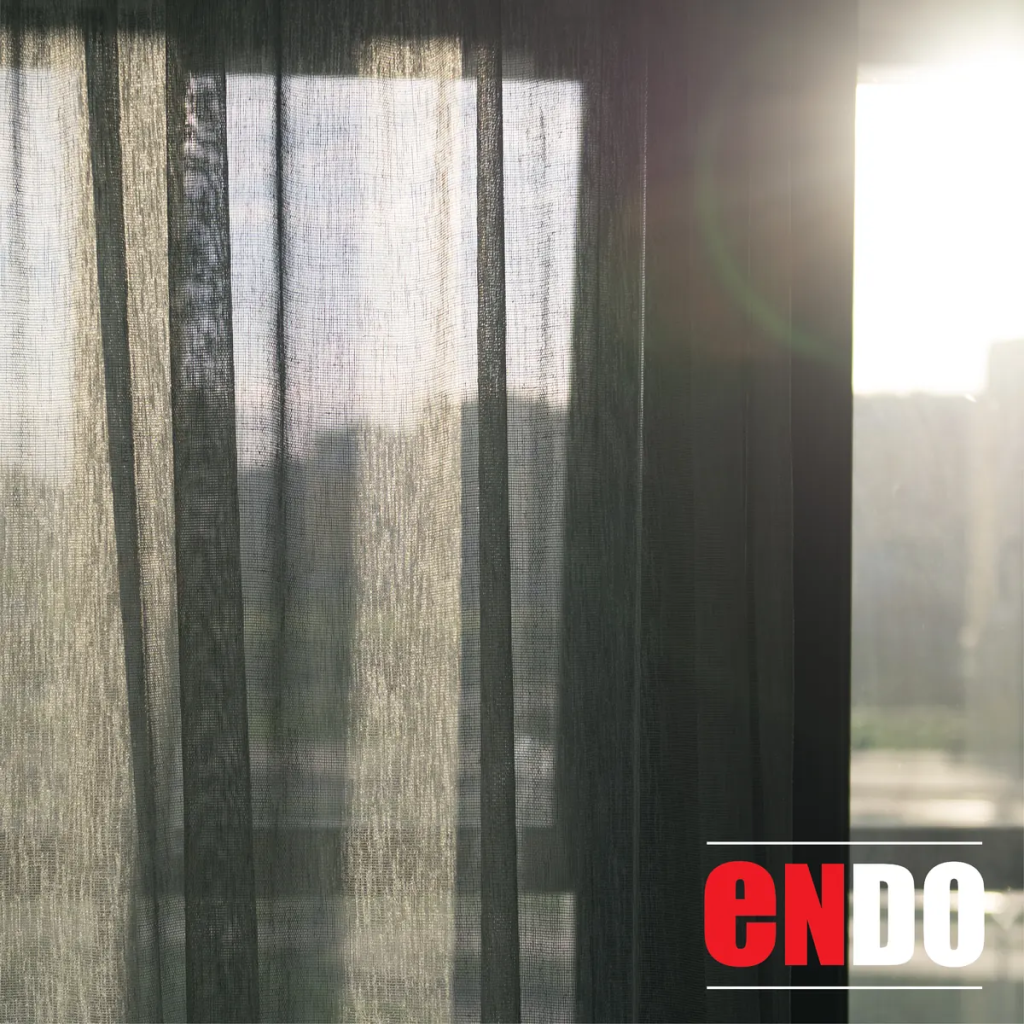 Dark Sheer Day Curtain in sunset effect